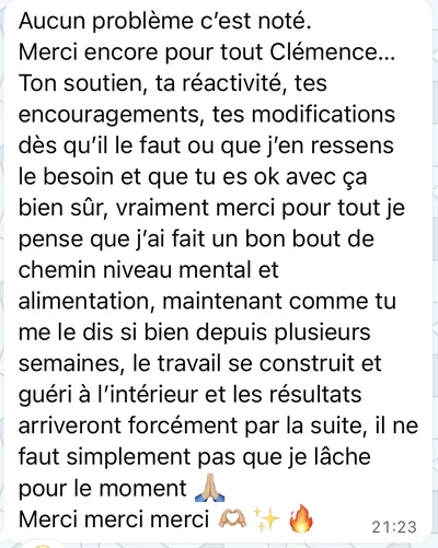 Message cliente NutriWell